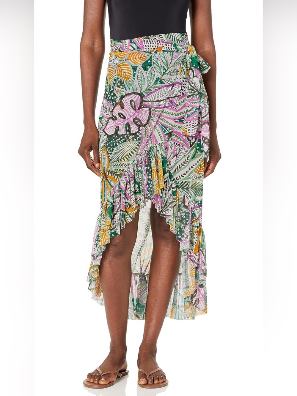 Profile by Gottex Women's Tropical Boom Open Mesh Skirt resort beachy